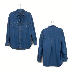 VERSACE Jeans Couture 1990s chambray/ denim western shirt L